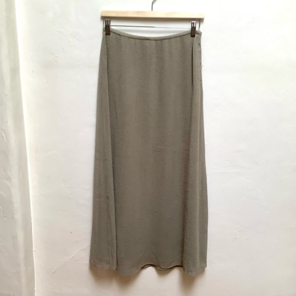 CALVIN KLEIN LINEN BLEND SKIRT YR AROND NEUTRAL COLOR TEXTURED
